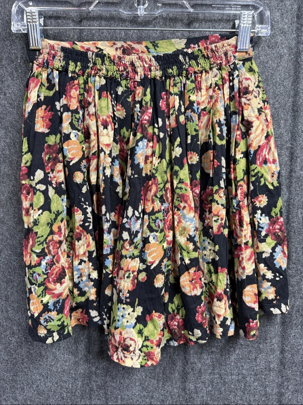 Denim & Supply Ralph Lauren Black Floral Circle Skirt - Picture 3 of 6